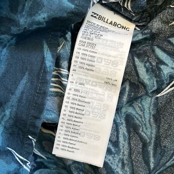Billabong tropical button shirt boys Sz-6L - Picture 6 of 7